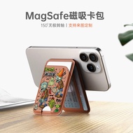 card holder magsafe wallet Suitable for Apple 13pro Bracket Card Holder Bus Card 14plus Plants vs. Z