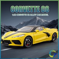 1:22 Chevrolet Corvette C8 Convertible Diecast Toys Car Model Cars Alloy Toy Collection Gift For Boy