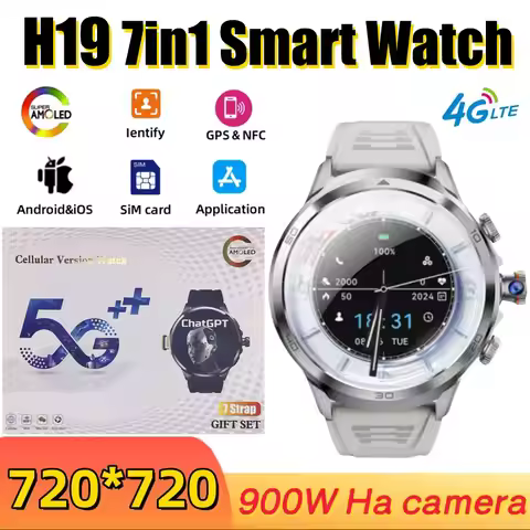 2025 5G H19 Smartwatch: 1.95" HD Display,Versatile Rotating Camera, 256GB Storage, SIM Card,GPS