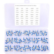 150 Pcs 15 Value 100 ohm- 2M ohm Trimpot Variable Resistor 6mm Potentiometer Assortment Kit