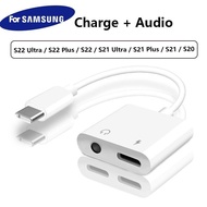 SUPPORT A73 A54 DAC 2in1 USB Type C to 3.5mm Headphone Cable Audio Adapter Splitter Samsung S21 Note