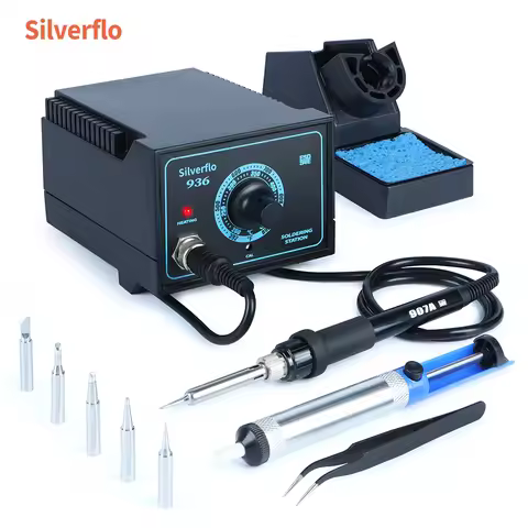 Silverflo 936 Soldering Station Anti-Static Welding Rework Station Mini Soldering Iron Station for B