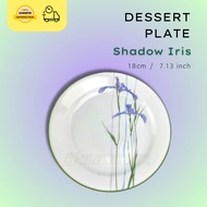 Corelle Dessert / Bread and Butter Plate Shadow Iris with Green Trimming