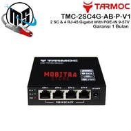 Tarmoc TMC-2SC4G-AB-P-V1 | Media Converter Switch 2SC 4LAN / 2 SC 4 LAN Gigabit POE IN 9-57 Volt | 2