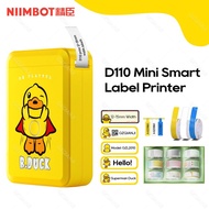Niimbot ป้ายเครื่องปริ้นตราด้วยความร้อนสติกเกอร์ DIY เครื่องพิมพ์ฉลากแบบไม่มีหมึกสี D110ม้วนกระดาษกระเป๋าเป็ด