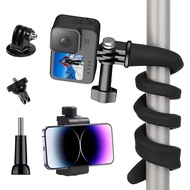 Flexible Camera Mount Compatible with GoPro Hero 13/12/11/10/9/AKASO EK7000/Brave 4/Insta360 X5 Came