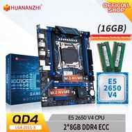 HUANANZHI X99 QD4 LGA 2011-3 XEON X99 Motherboard With Intel E5 2650 V4 With 2*8G DDR4 RECC  Memory Combo Kit Set