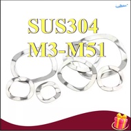 Waveform Washer 304 Stainless Steel Three-wave Peak Washer GB7590 Multi-wave Type Spring Washer, Ela