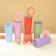 Handle Thermos Cup Straw Cup Handy Cup Stainless Steel Ring Type High-value Office Cross-border 304 