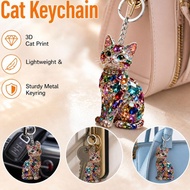 Cute Cat Acrylic Keychain Flat Key Ring Car Bag Key Accessory Pendant P0j3