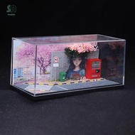 Sunnimix 1/64 Diorama Display Case Decorative Collectible with Cover Display Box