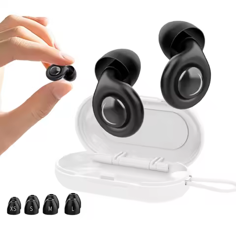 Reusable Silicone Snore Blocker Ear Plug W/ 10 Eartips Anti-Noise Motorcycle Earplugs for Sleeping N