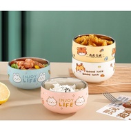 Bowl, stainless steel bowl, stainless steel cartoon bowl. 316 stainless steel double-layer children'