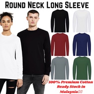 [UNIQLO QUALITY💯]Plain 100% Cotton T-shirt Long Sleeve Men/Women Unisex Baju Kosong Tshirt Lengan Panjang Lelaki/Perempu