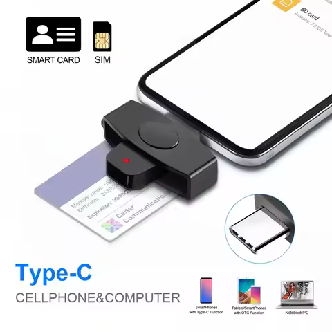 Type-C Smart Card Reader Bank Tax Declaration CAC Smart Card Reader Accessories Support for Windows 