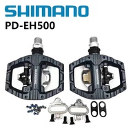 SHIMANO PD-EH500 Bicycle Pedal MTB dual use flat clipless  SPD Pedals Cleat SM-SH56 ME700 ES600