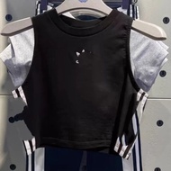 2026 Women's Black White Short Sleeveless Vest T-Shirt DH3163CY4745