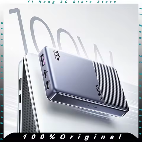 UGREEN 100W GaN Charger Ultra Thin Flat USB C Power Adapter Multi Port PD Fast Charging Wall Plug Fo