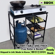 Metal Stainless Gas Stove Stand Rack with LPG Roller Kitchen Heavy Duty Gas Tank Holder Kitchen Orga