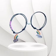 Magnetic couple bracelet friendship 2 friends alloy pendant rainbow character