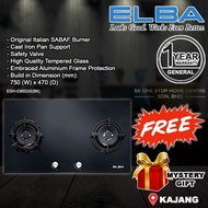 ELBA EGH-E9502G(BK) 5.0kW 2 Burner Built In Glass Hob / Gas Stoves / Glass Stove / Built in Hob w Safety Valve / 9502