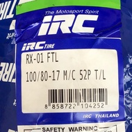 ยางมอเตอร์ไซค์ขอบ17 IRC 100/80-17 RX-01 FTL หน้าCBR150ไอNEW