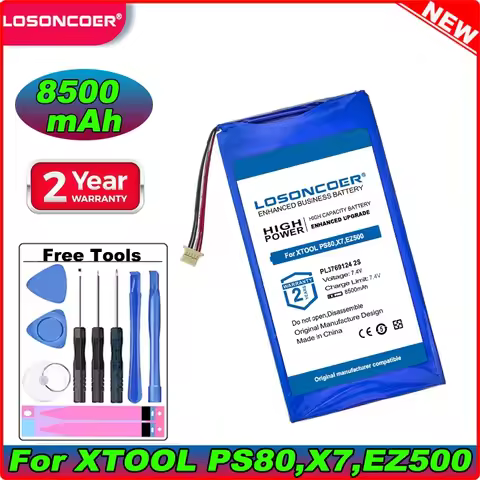 LOSONCOER 8500mAh Diagnostic Scanner PL3769124 2S For XTOOL PS80,X7,EZ500,X100 Pad 2,i80 Pad,X100 Pa