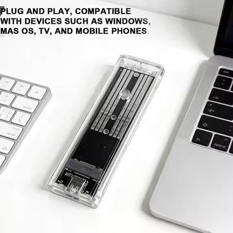 M.2 NGFF SATA External Enclosure Dual Protocol SSD Case USB3.1 Transparent External SSD Case 10Gbps 