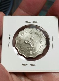 少有年份 1987年 1987年 1987年 女皇頭大皇冠香港2元  靚原轉光