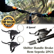 Shimona Shifter Handle Brake Rem Sepeda 2 PCS 8 Speed Sifter Pengatur Gigi Handel Hendel Reim Speda