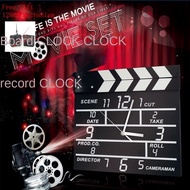 [Meimeier] Movie Clapboard Clock Wooden Electronic Clock Director Clock Board Calendar Clock Creative Field Clock Board Clock Electronic Wall Clock