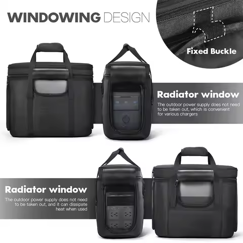 Carrying Case Protective Case Waterproof Anti-drop with Shoulder Strap & Handle for Ecoflow Delta 3