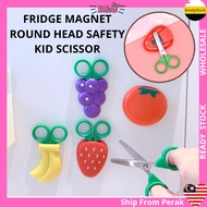 Fridge Magnet Scissor Round Head Safe For Children Student Paper Cut Safety Selamat Gunting Budak  Peti Sejuk 冰箱磁铁儿童圆头剪刀