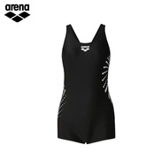 Arena Arena ชุดว่ายน้ำผู้หญิงแบบชิ้นเดียวสีดำชุดว่ายน้ำฤดูใบไม้ผลิร้อนปิดหน้าท้องและดูชุดว่ายน้ำของเ