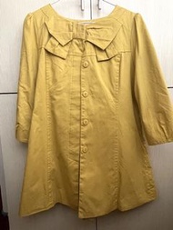 近新二手 義大利專櫃品牌CUMAR純棉薑黃色外套小洋裝