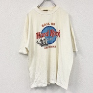 Hard Rock Cafe 短袖印花 T 卹，白色，XL 碼，古著。