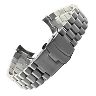 316L Stainless Steel Watch Band for Seiko  Double Safe Lock Buckle Three-bead Watchband Diving Wristband 20mm 22mm Bracelet