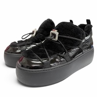 成色極佳 △ROGER VIVIER Vive Up 漆皮羊毛鑲鑽搭扣運動鞋 黑色 37.5碼 義大利製 女款 附鞋盒與防塵袋 強烈推薦◎