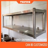 【READY STOCK】Stainless steel wall-mounted kitchen shelf Di Dinding Rak Atas Dinding Rak Bergantung R