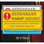 Please Locked Vehicle Sticker Size 30 x 15cm