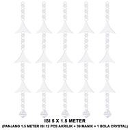 EELIC TMM-SG1.5M Contents 5 PCS crystal triangle bead curtain decorations 1.5 meters long