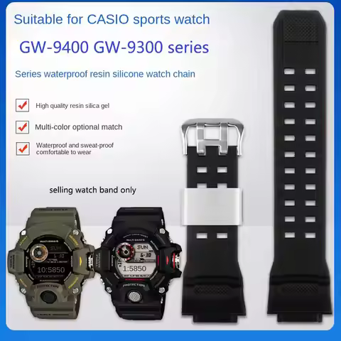Men's Waterproof Watchband 16mm For Casio G-shock GW-9400 GW-9300 GW-9200 Men's Silicone Rubber Resi