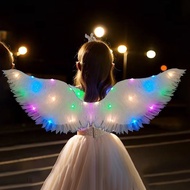 Girls angel white feather wings children photography props angel wings costume princess custume