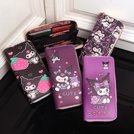 Kuromi Wallet Girls Long Wallets Handphone Bag Zipper Coin Purses