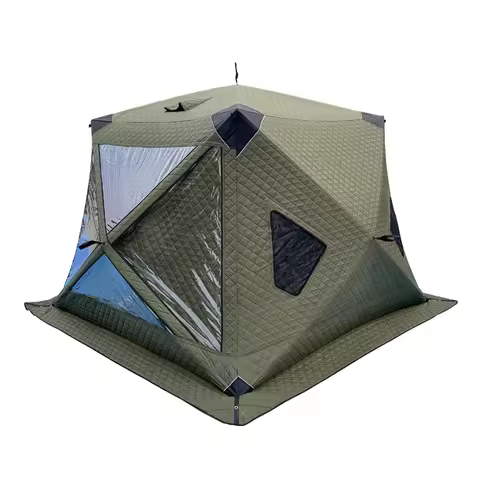 Outdoor Fishing, Sauna Chimney Fishing, Winter Lighting, Ice Fishing Tent, Thick Large Window, Wood-