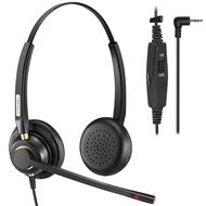 Phone Headset 2.5mm with Noise Canceling Microphone & Mute Switch, Comfort Fit Telephone Headset for