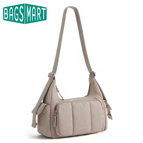 BAGSMART Nylon Material Shoulder Bag High Capacity Crossbody Messenger Bag Leisure Versatile School 