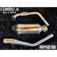Yamaha R15 MT15 V1 V2  Akrapovic Sc Project Straight Motorcycle Full System Exhaust Header Stainless