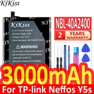 A KiKiss 3000mah High Quty NBL-40A2400 Baery for TP- Neffos Y5s TP804A TP804C Cell one Baery   Tools Kits