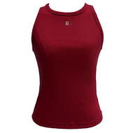 MOTTOM - MOTTOM Logo-Embroidered Ribbed Stretch-Cotton Tank Top in Red Wine